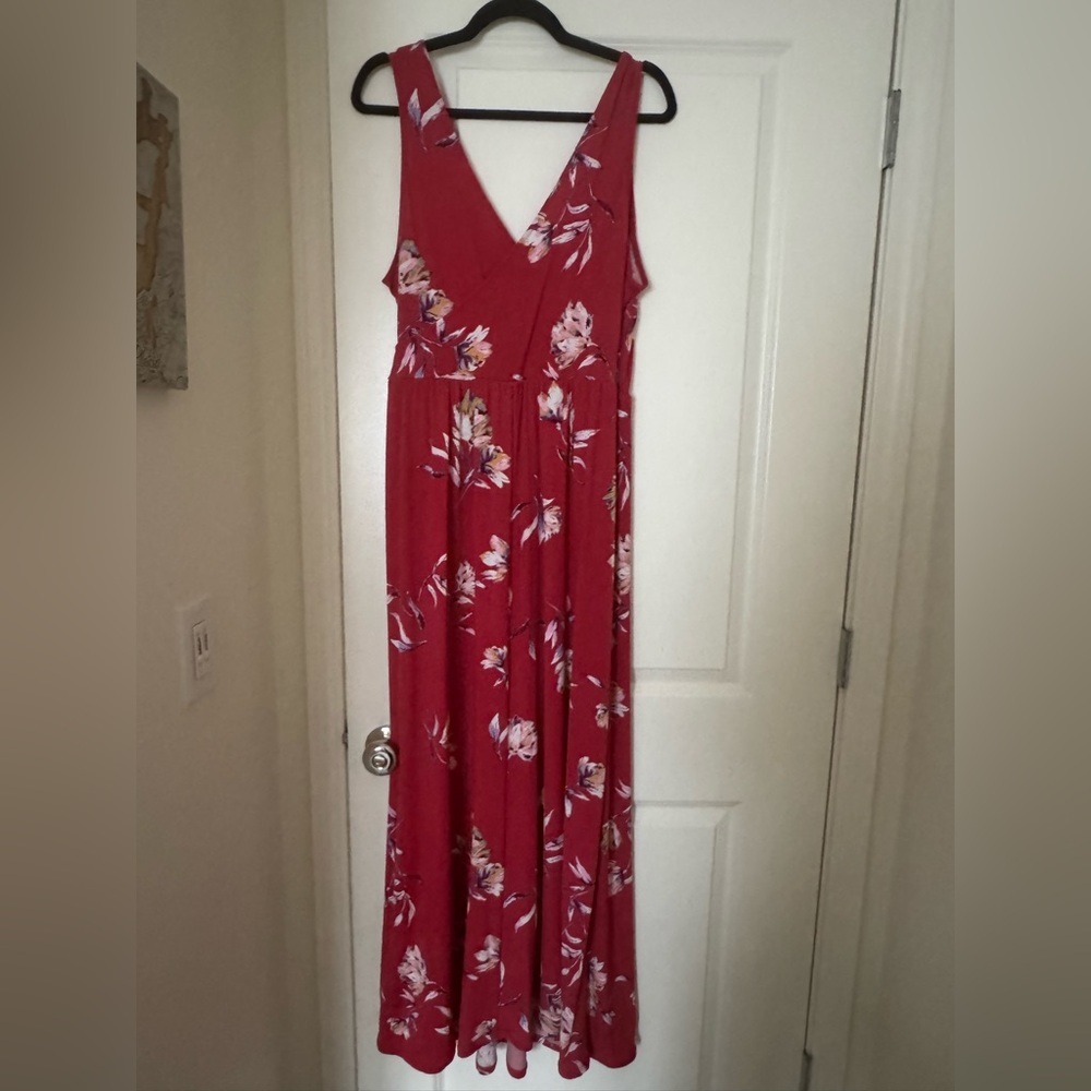 Kaileigh Red Floral Maxi Dress